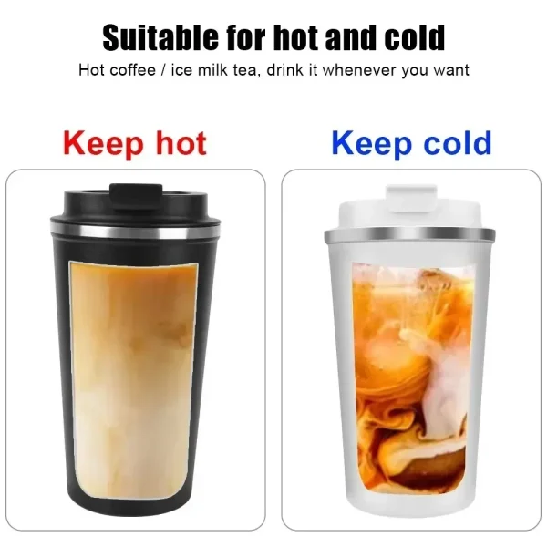 Thermo Cafe Coffee Mug Car Cup for Tea Water Coffee Double Thermos Mug Leak_Proof Travel ThermoStainless Steel 380/510ML 4