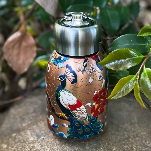 Mini Fat Kidney 304 Stainless Steel Vacuum Insulated Water Bottle, Portable Carrying Loop Travel Mug, Leak-Proof, 10oz Capacity 5