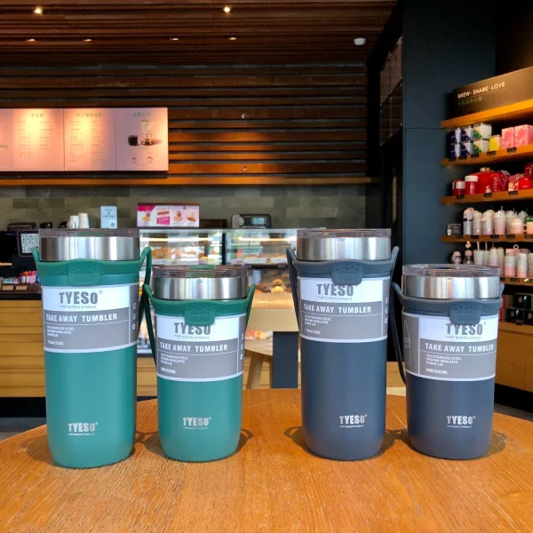 Tyeso Cup Thermal Thermos Car Water Bottle With Straw 550/710ML Thermal Cup for Beer Stainless Steel Coffee Mug Vacuum Flasks 4