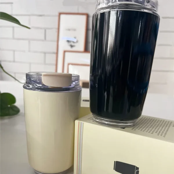 Tumbler Thermos Mug Milky White Coffee Mug Car Thermos Water Bottle Travel Stainless Steel Vacuum Bottle Drinking Jug 4