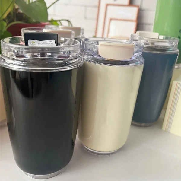 Tumbler Thermos Mug Milky White Coffee Mug Car Thermos Water Bottle Travel Stainless Steel Vacuum Bottle Drinking Jug 5