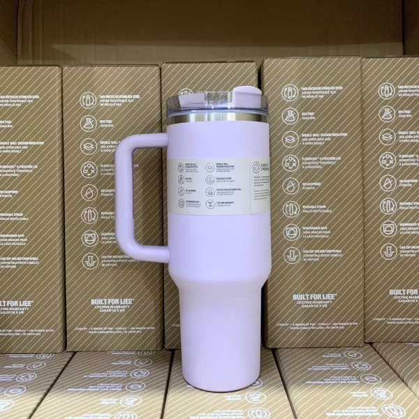 40oz Handle Straw Vacuum Insulated Car Mug Star Blue Lid Stainless Steel Double Wall Thermal Iced Travel Cup for s 4
