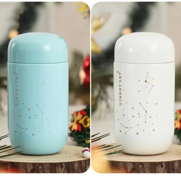 Thermos Bottle Starry Sky Mini Small Capacity 200ML Leakproof Coffee Mug 304 Stainless Steel Vacuum Flask Thermo Bottle 4