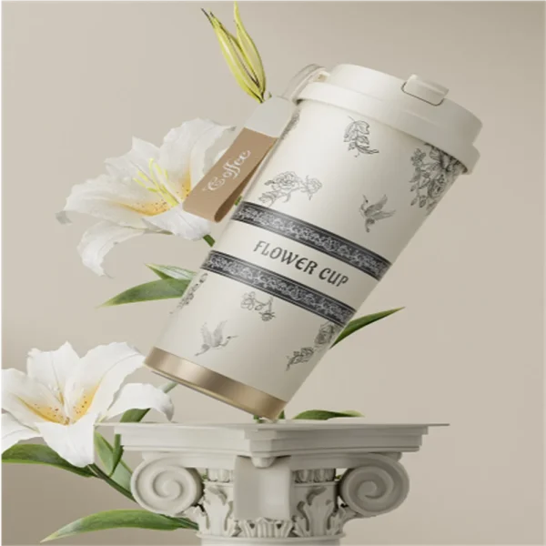 500ml Ceramic liner Coffee Mug Stainless Steel Tea Coffee Mug Thermos Flask Travel Mug Portable Large Capacity Insulated Bottles 5