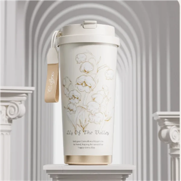 500ml Ceramic liner Coffee Mug Stainless Steel Tea Coffee Mug Thermos Flask Travel Mug Portable Large Capacity Insulated Bottles 6