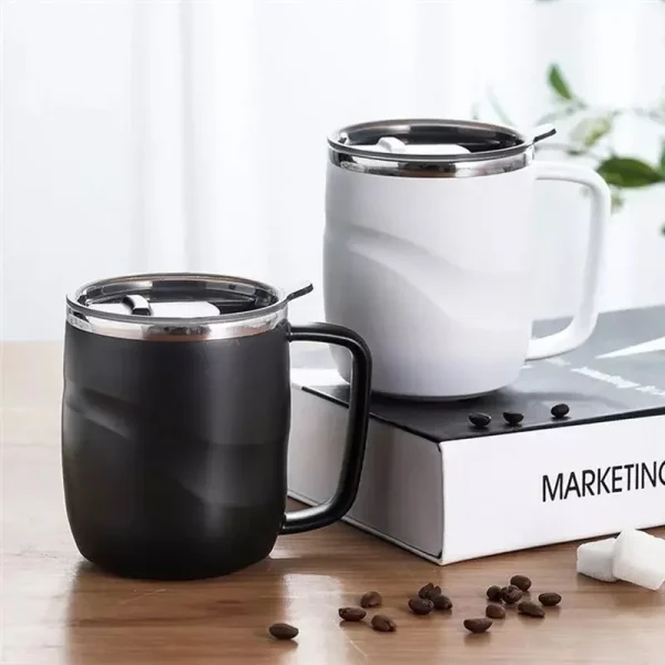 Stainless Steel Insulated Coffee Mug with Sliding Lid Vacuum Travel Mug with Handle Camping Tea Flask for Hot Cold Drinks 1