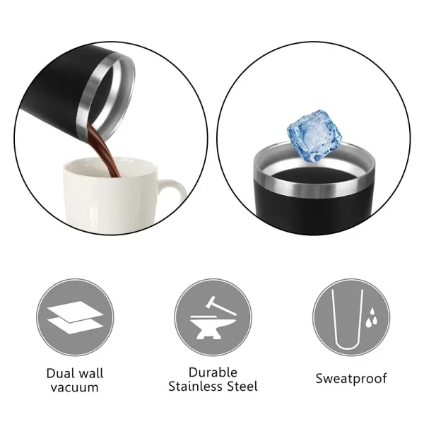 20oz/590ML Thermo Cafe Coffee Mug Car Thermos Mug Leakproof Travel Thermo Cup for Tea Double Stainless Steel Hot and Cold Cup 4