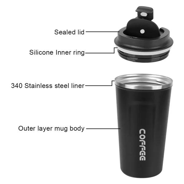 Thermo Cafe Coffee Mug 380/510ML Car Thermos Mug Leak_Proof Travel Thermo Cup for Tea Water Coffee Double Stainless Steel 3