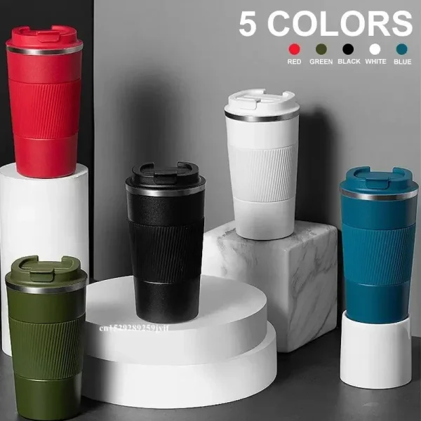 Coffee Cup Thermos Mug Stainless Steel Garrafa Termico Caneca Termica Cafe Copo Non-slip Travel Car Insulated Bottle 380ml 510ml 1