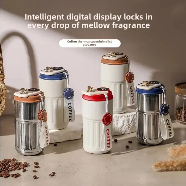 450ml Thermos Bottle Smart Display Temperature 316 Stainless Steel Vacuum Cup Office Coffee Cup Business Portable Thermal Mug 2