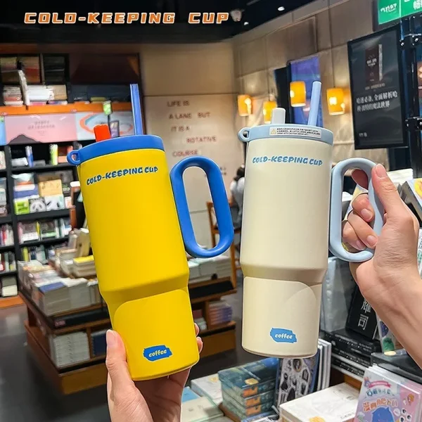 720ml Thermos Coffee Cup 316 Stainless Steel Insulation Cup with Handle Double Wall Vacuum Insulation Keep Cold Car Travel Mug 1