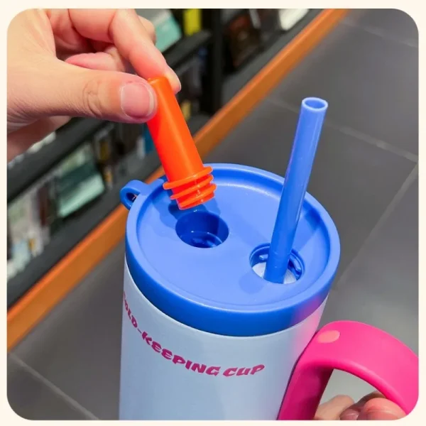720ml Thermos Coffee Cup 316 Stainless Steel Insulation Cup with Handle Double Wall Vacuum Insulation Keep Cold Car Travel Mug 2