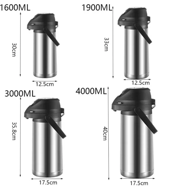 Vacuum Flask Stainless Steel Airpot Coffee Pot Press-type Insulated Thermos Kettle Large Capacity with Pump Water Dispenser Car 6