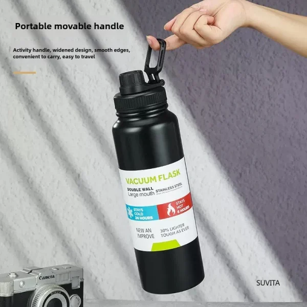 Outdoor Thermos Water Bottle Stainless Steel Insulated Cup Keeps Cold and Heat Thermal Mug Travel Vacuum Flasks 600/800/1000ML 4