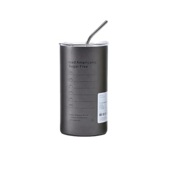 20OZ Iced American Insulated Coffee Cup Stainless Steel with Lid Cup with Straw TravelCoffeeCup DoubleLayerInsulated Thermos Cup 1