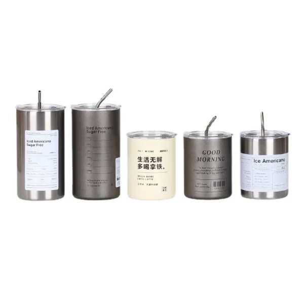 20OZ Iced American Insulated Coffee Cup Stainless Steel with Lid Cup with Straw TravelCoffeeCup DoubleLayerInsulated Thermos Cup 3