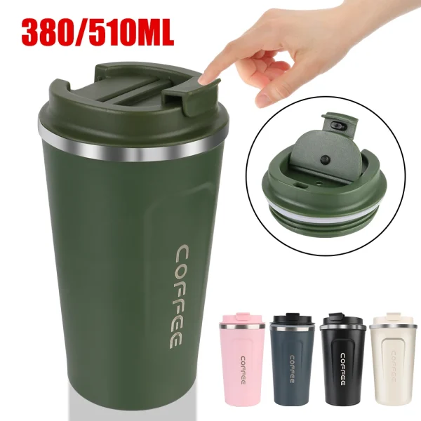 Coffee Mug Leak_Proof Travel Thermo Cup 380/510ML Double Stainless Steel Thermo Cafe Car Thermos Mug for Tea Water Coffee 1