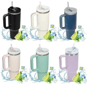 1200ML 304 Stainless Steel Insulated Water Bottle,Thermal Coffee Car Cup, Cold Hot Mugs Vacuum Flask With Handle Straw,For Sport 1