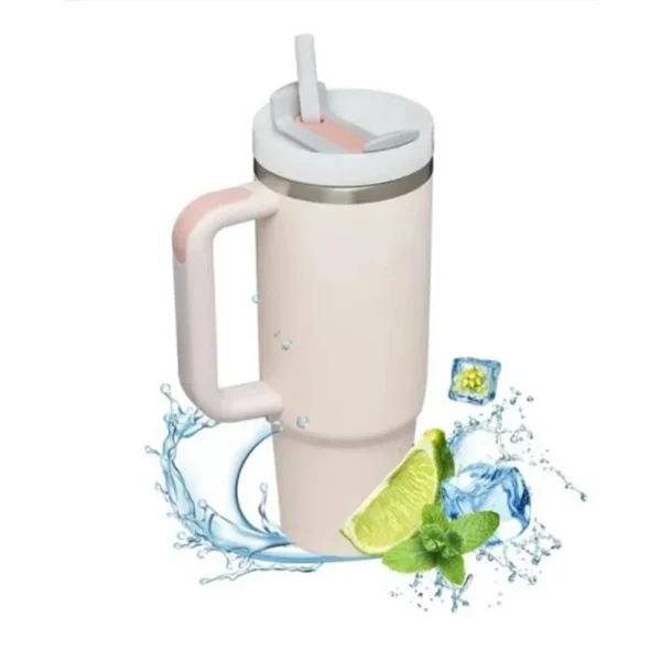 1200ML 304 Stainless Steel Insulated Water Bottle,Thermal Coffee Car Cup, Cold Hot Mugs Vacuum Flask With Handle Straw,For Sport 4