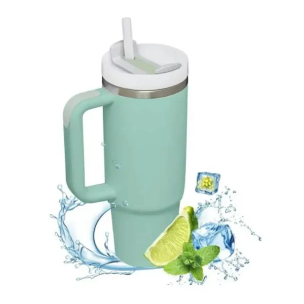 1200ML 304 Stainless Steel Insulated Water Bottle,Thermal Coffee Car Cup, Cold Hot Mugs Vacuum Flask With Handle Straw,For Sport 5