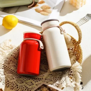 Mini Stainless Steel Insulated Water Bottle 400ml Thermos Cup Portable Leak Proof With Lid Travel Mug Milk Juice Coffee Wate Cup 1