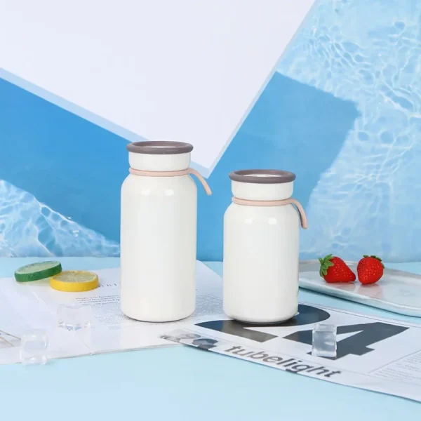 Mini Stainless Steel Insulated Water Bottle 400ml Thermos Cup Portable Leak Proof With Lid Travel Mug Milk Juice Coffee Wate Cup 5