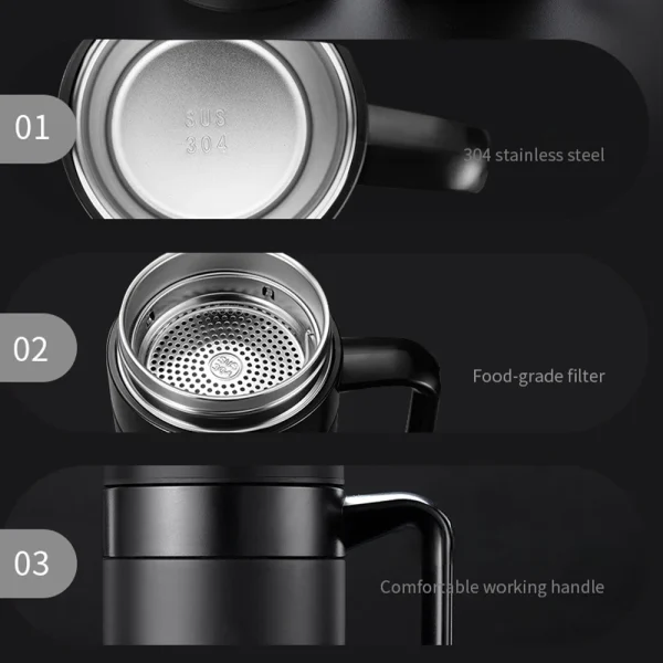 304 Stainless Steel Thermal Mug Thermos Water Bottle Tea Tumber For Office Water Cup With Handle Coffee Mug Tea Cup Man Gifts 6