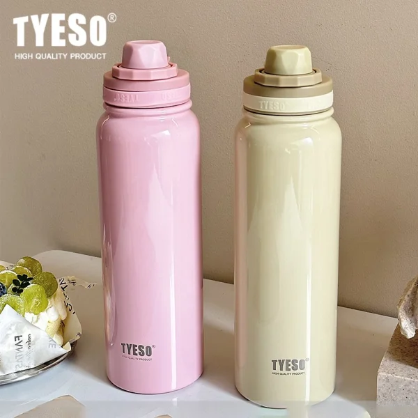 Tyeso Thermos Bottle Car Insulated Flask Water Tumbler for Outdoor Sports Travel Vacuum Flasks Stainless Steel Thermal Cup 4