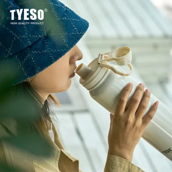 Tyeso Thermos Bottle Car Insulated Flask Water Tumbler for Outdoor Sports Travel Vacuum Flasks Stainless Steel Thermal Cup 5