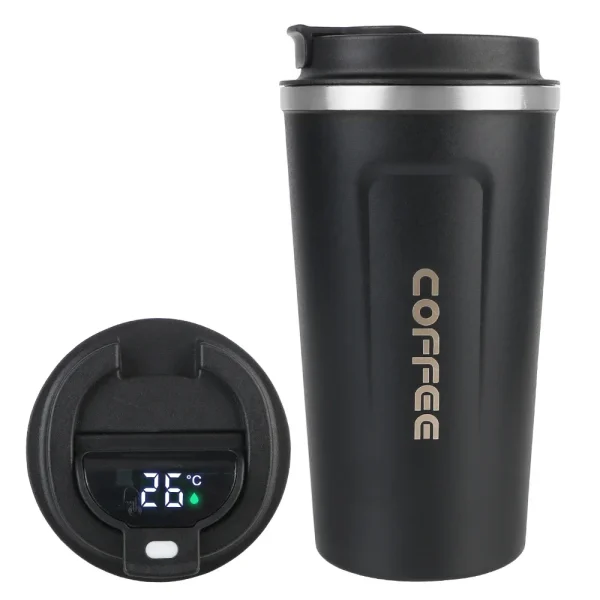 For Tea Water Coffee Coffee Mug Thermo Cafe 510ML Leak_Proof Travel Thermo Cup Car Thermos Mug Temperature Display 1