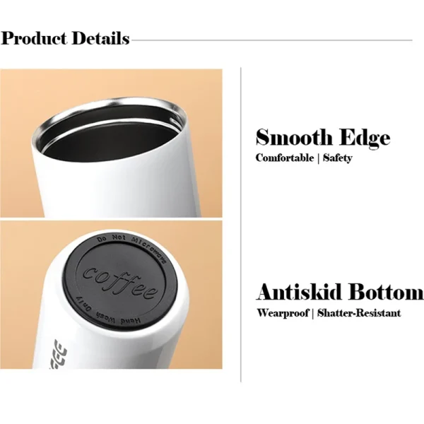 550ml/400ml Coffee Mug with Lid Stainless Steel Thermal Cup Car Cup Thermos for Cafe Travel Drinkware Insulated Water Bottle 6