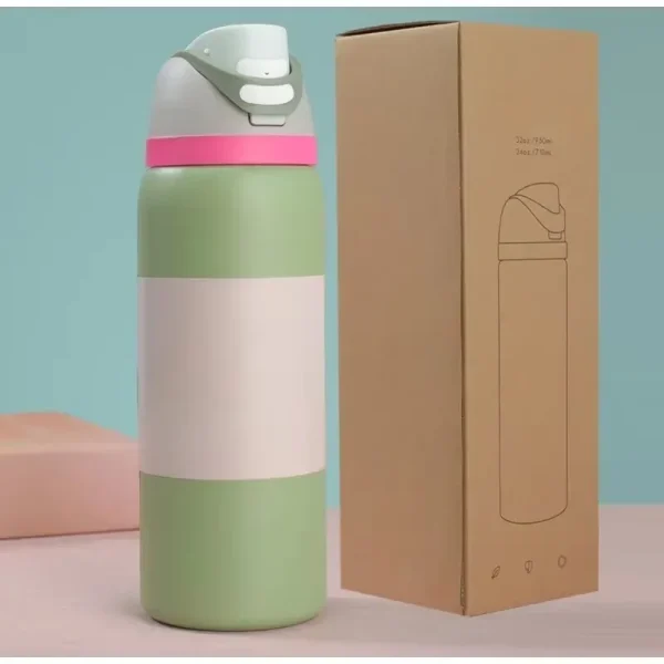 24oz/32oz Spot fashion double drink sports kettle 304 stainless steel vacuum thermos cup portable large capacity 5