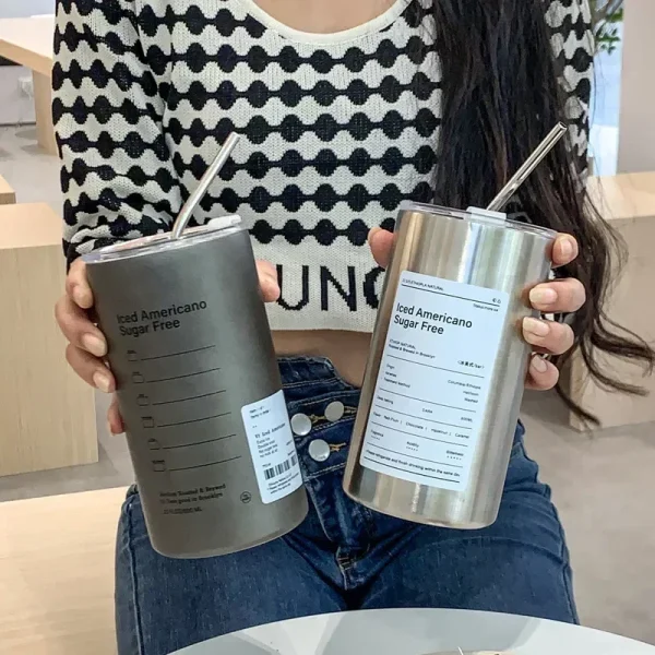 320/600ml Stainless Steel Coffee Cup thermos bottle Double Wall Vacuum Flask Insulated Cup Portable coffee cups Water Bottles 5
