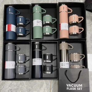 500ML 304 Stainless Steel Vacuum Insulated Bottle Gift Set Office Business Style Coffee Mug Thermos Bottle Portable Flask Carafe 1