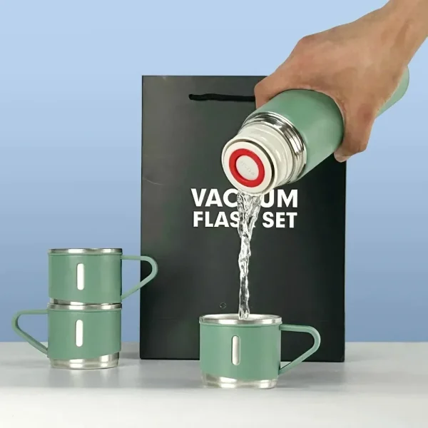 500ML 304 Stainless Steel Vacuum Insulated Bottle Gift Set Office Business Style Coffee Mug Thermos Bottle Portable Flask Carafe 6