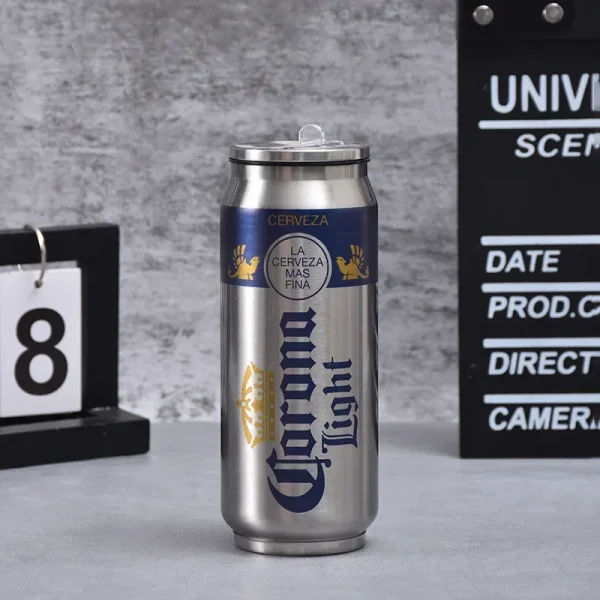 500ml Vacuum Insulation Bottles Beer Mug with Straw Thermos Cup Cheap SUS 304 Stainless Steel Can Keep Cold Flask Termo Tumbler 6
