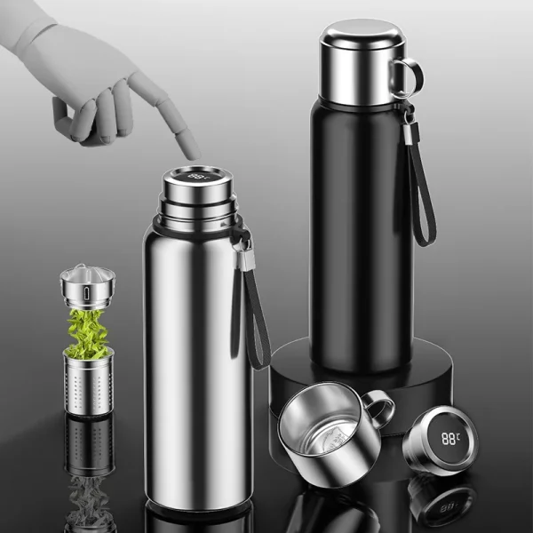 1200ML Smart Thermos Bottle Temperature Display Keep Cold and Hot Water Bottle Thermos for Water Tea Outdoor Sport Water Bottle 2