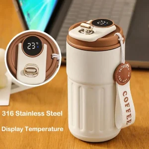 Stainless Steel Vacuum Cup Office 450ml 510ml Thermos Bottle Smart Display Temperature Coffee Cup Business Portable Thermal Mug 1