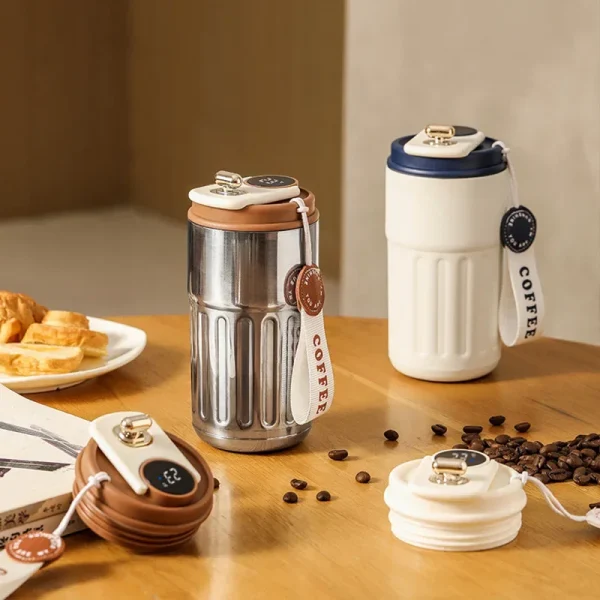 Stainless Steel Vacuum Cup Office 450ml 510ml Thermos Bottle Smart Display Temperature Coffee Cup Business Portable Thermal Mug 3