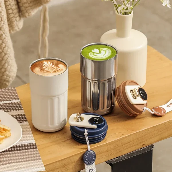 Stainless Steel Vacuum Cup Office 450ml 510ml Thermos Bottle Smart Display Temperature Coffee Cup Business Portable Thermal Mug 4