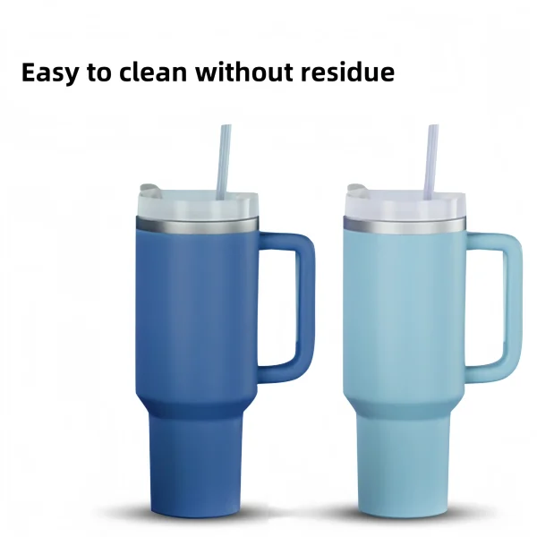 40oz Stainless Steel Insulated Water Bottle With Handle Drinking Cups Keeps Cold Tumbler With Lid Straw Mug Thermos Coffee Mug 2