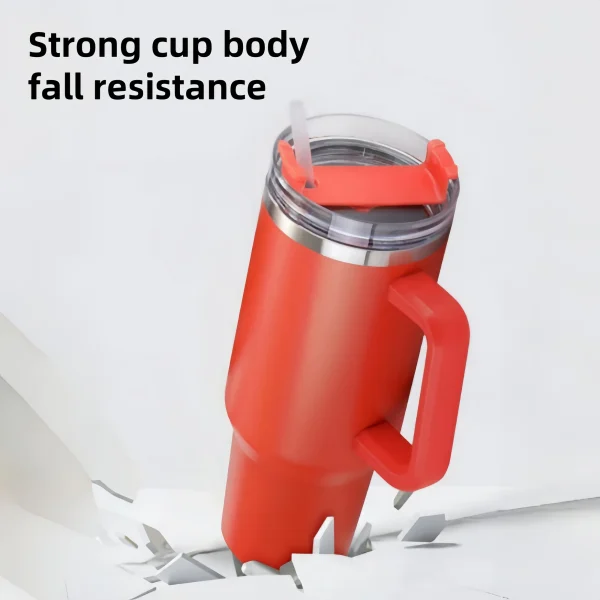 40oz Stainless Steel Insulated Water Bottle With Handle Drinking Cups Keeps Cold Tumbler With Lid Straw Mug Thermos Coffee Mug 4