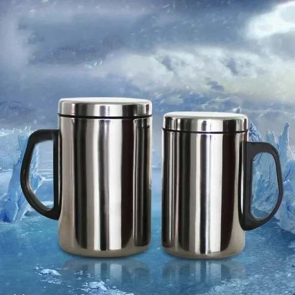 350/500ml Stainless Steel Coffee Cup Portable Vacuum Double Wall Travel Mug Drinking Steel Polished Beer Juice Water Bottle 3