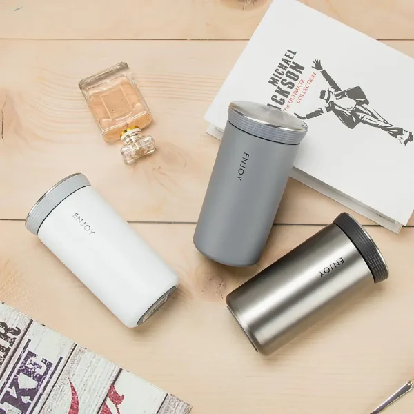 New 350ml Thermos Mug With Filter Business Style Double Wall Stainless Steel Vacuum Flasks Coffee Tea Travel Mug Thermocup 2