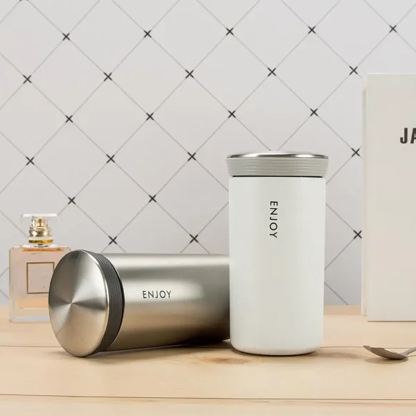 New 350ml Thermos Mug With Filter Business Style Double Wall Stainless Steel Vacuum Flasks Coffee Tea Travel Mug Thermocup 3