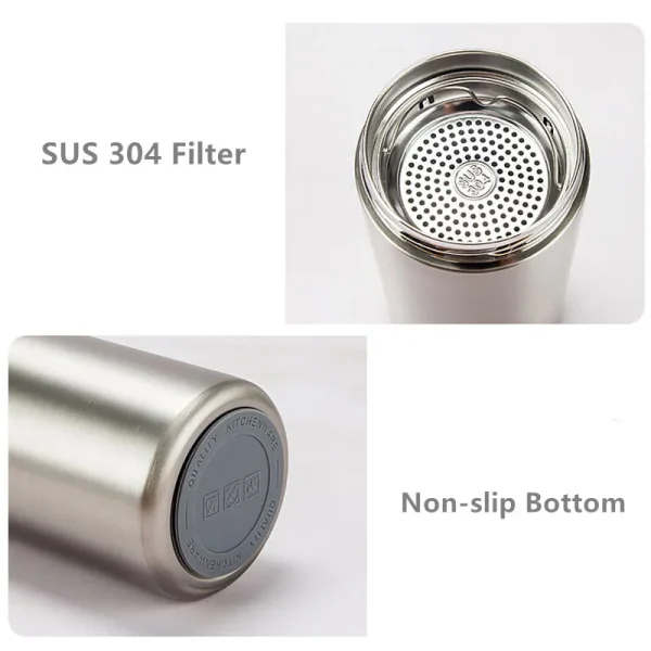 New 350ml Thermos Mug With Filter Business Style Double Wall Stainless Steel Vacuum Flasks Coffee Tea Travel Mug Thermocup 5