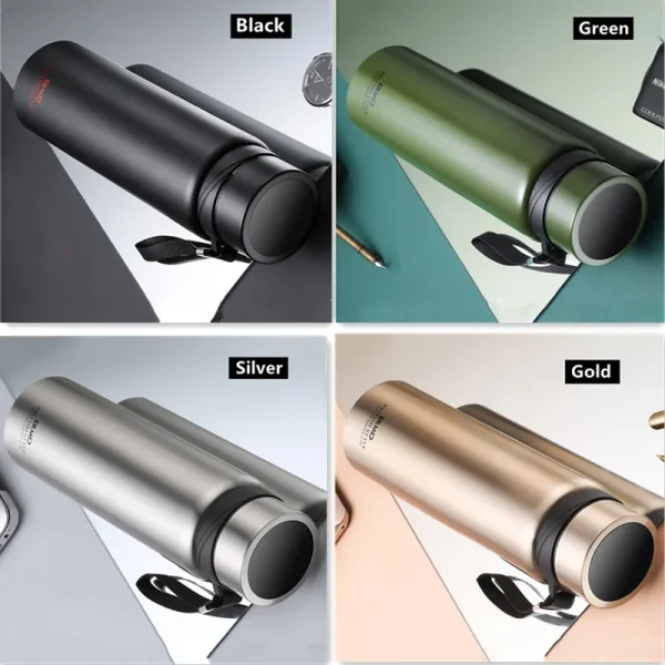 1000ml/1600ml Double Stainless Steel Vacuum Flask With Filter Large Capacity Portable Sport Thermos Mug Coffee Tea Tumbler 5