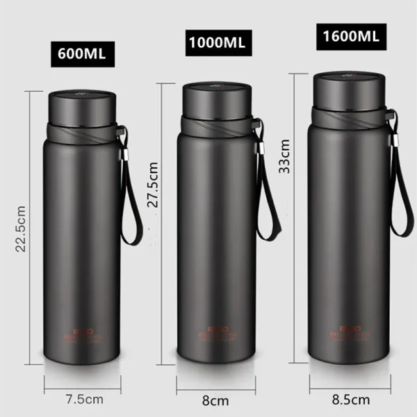 1000ml/1600ml Double Stainless Steel Vacuum Flask With Filter Large Capacity Portable Sport Thermos Mug Coffee Tea Tumbler 6