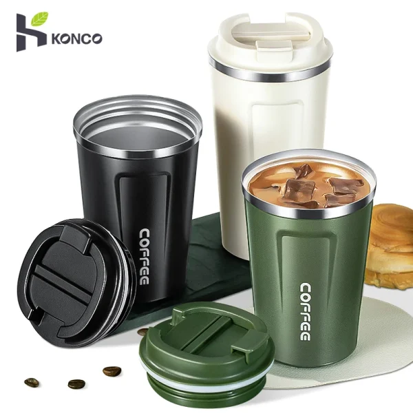 Stainless Steel Coffee Cup 380/510ML Thermos Mug Leak-Proof Thermos Travel Thermal Vacuum Flask Insulated Cup Water Bottle 1