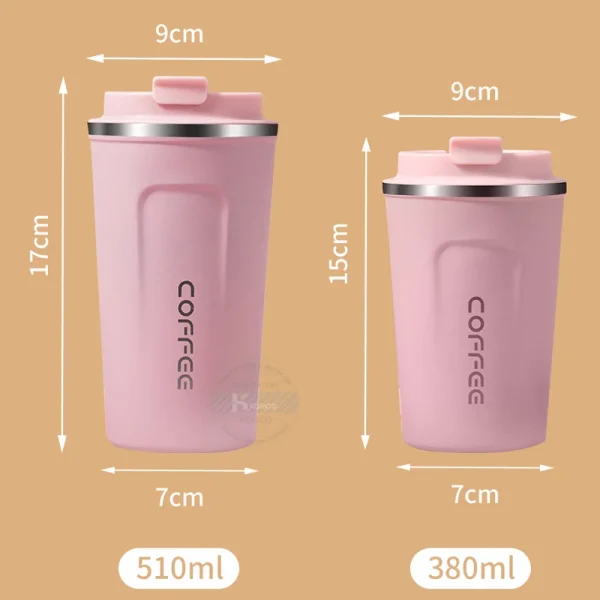 Stainless Steel Coffee Cup 380/510ML Thermos Mug Leak-Proof Thermos Travel Thermal Vacuum Flask Insulated Cup Water Bottle 2